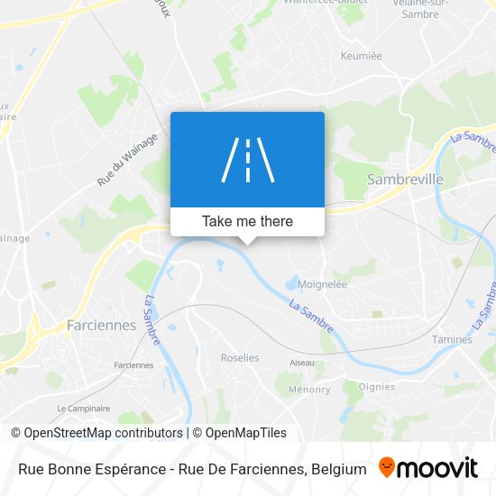 Rue Bonne Espérance - Rue De Farciennes map