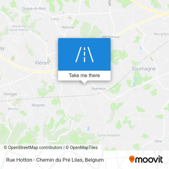 Rue Hotton - Chemin du Pré Lilas map