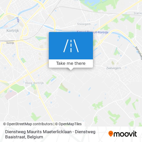 Dienstweg Maurits Maeterlicklaan - Dienstweg Baaistraat map