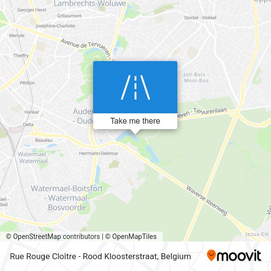 Rue Rouge Cloître - Rood Kloosterstraat map