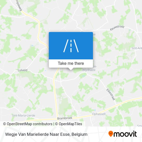 Wegje Van Marielierde Naar Esse plan