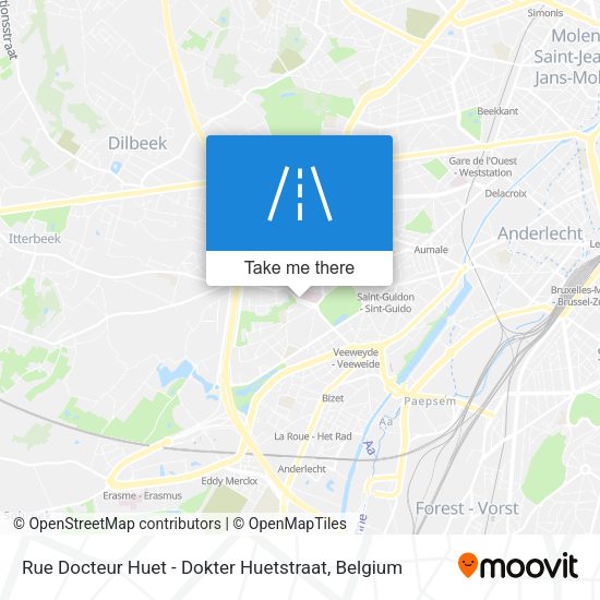 Rue Docteur Huet - Dokter Huetstraat map