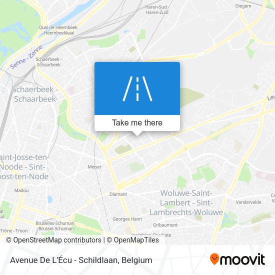 Avenue De L'Écu - Schildlaan map