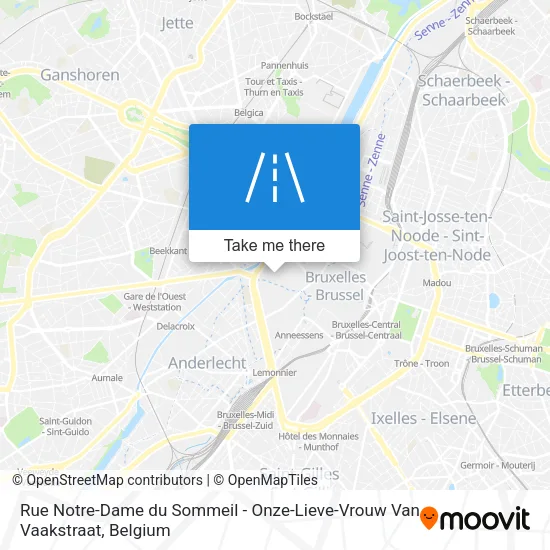 Rue Notre-Dame du Sommeil - Onze-Lieve-Vrouw Van Vaakstraat map