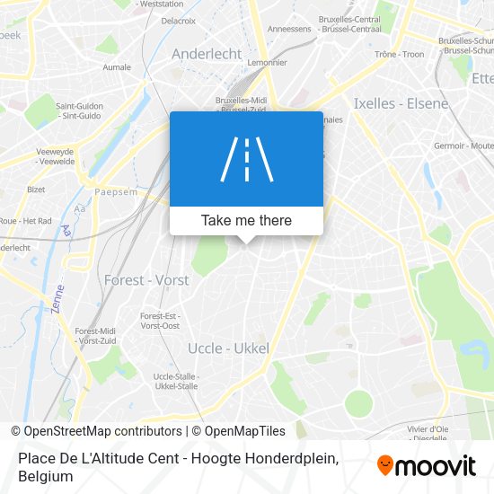 Place De L'Altitude Cent - Hoogte Honderdplein map
