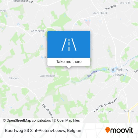 Buurtweg 83 Sint-Pieters-Leeuw map
