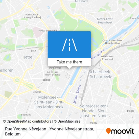 Rue Yvonne Nèvejean - Yvonne Nèvejeanstraat map