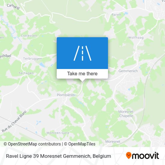 Ravel Ligne 39 Moresnet Gemmenich map