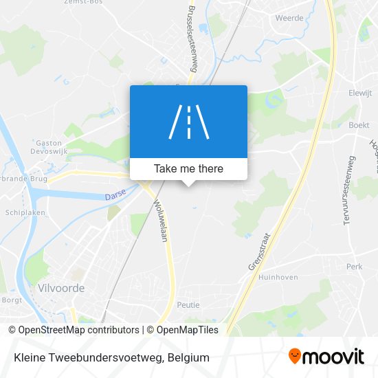 Kleine Tweebundersvoetweg map