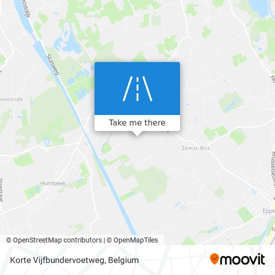 Korte Vijfbundervoetweg map