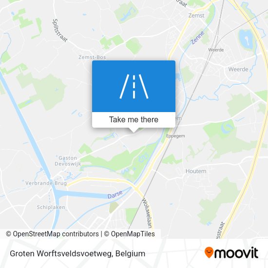 Groten Worftsveldsvoetweg map