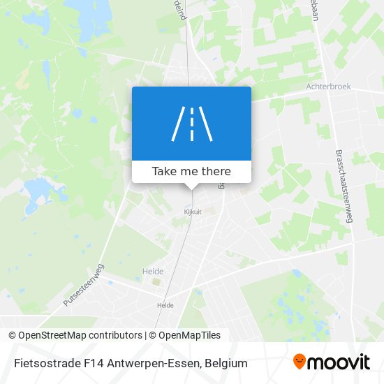 Fietsostrade F14 Antwerpen-Essen map