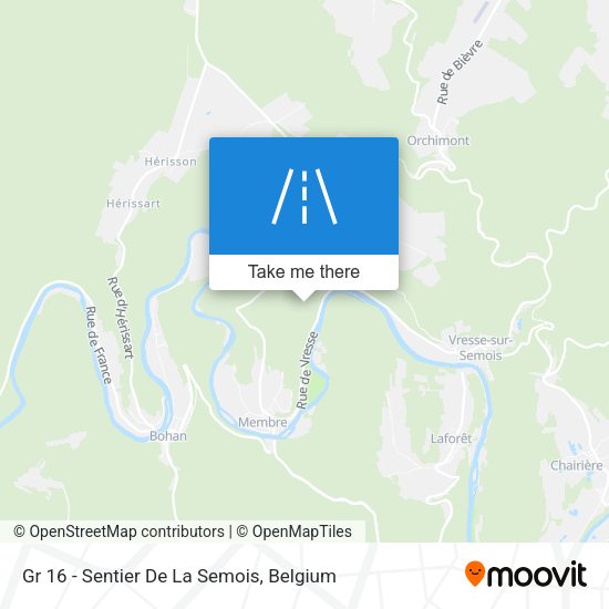 Gr 16 - Sentier De La Semois map
