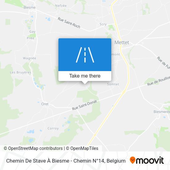 Chemin De Stave À Biesme - Chemin N°14 map