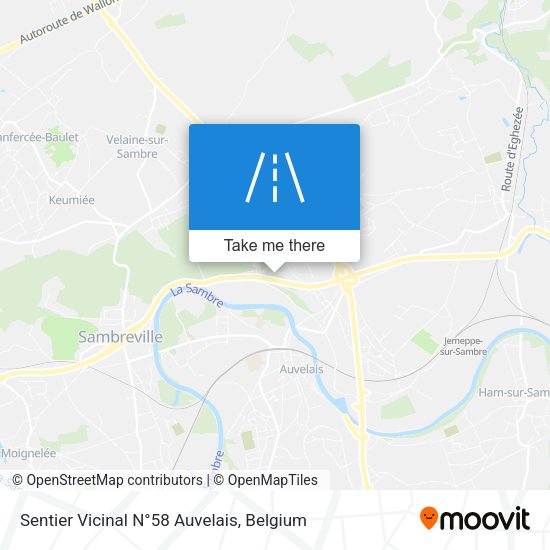 Sentier Vicinal N°58 Auvelais map