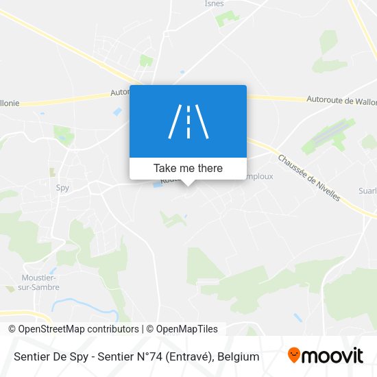 Sentier De Spy - Sentier N°74 (Entravé) map