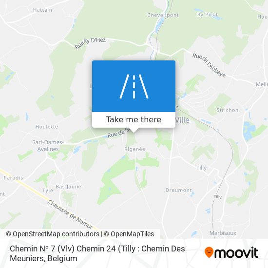 Chemin Nᵒ 7 (Vlv) Chemin 24 (Tilly : Chemin Des Meuniers plan