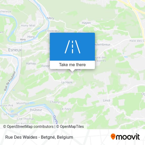 Rue Des Waides - Betgné map