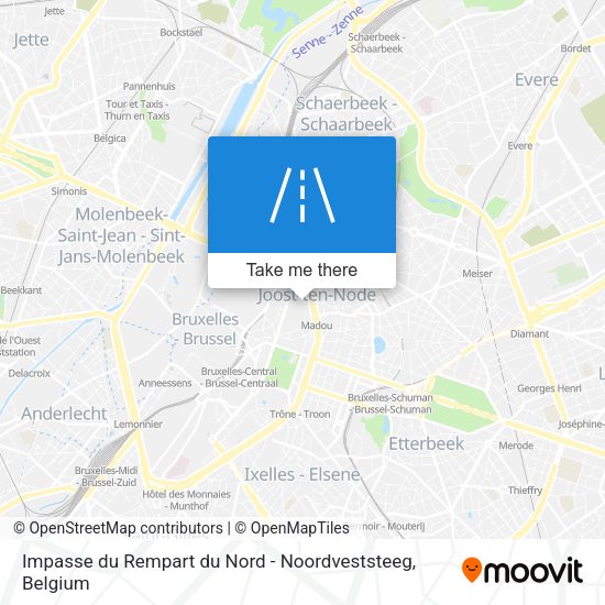 Impasse du Rempart du Nord - Noordveststeeg map