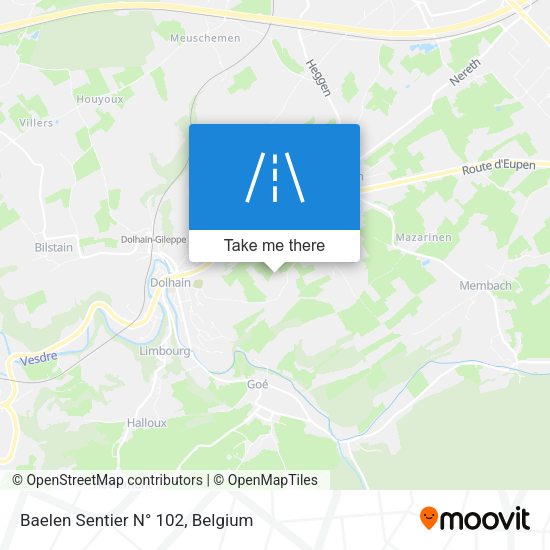 Baelen Sentier  N° 102 map