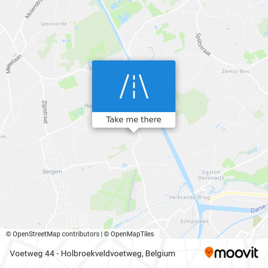 Voetweg 44 - Holbroekveldvoetweg map