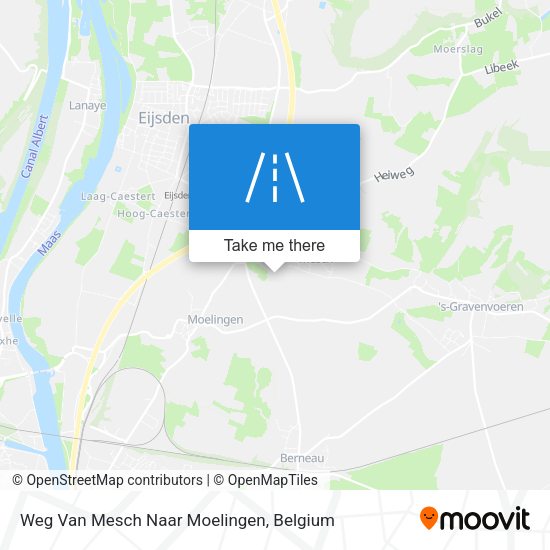 Weg Van Mesch Naar Moelingen map