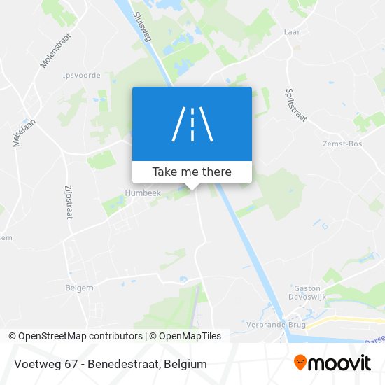 Voetweg 67 - Benedestraat map