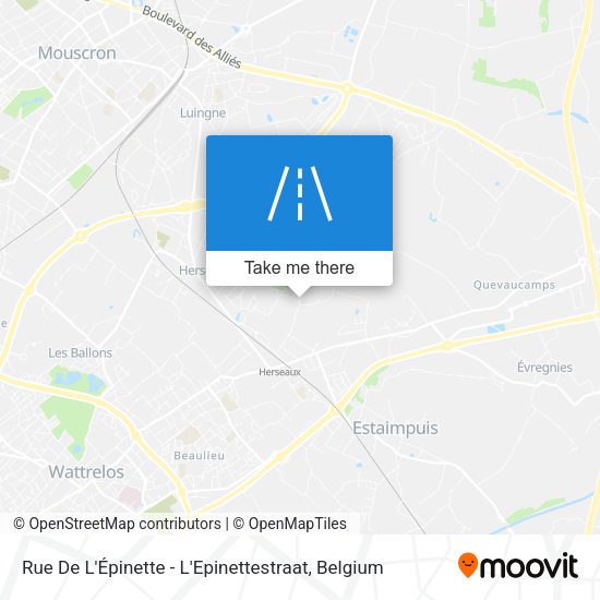 Rue De L'Épinette - L'Epinettestraat map