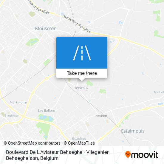 Boulevard De L'Aviateur Behaeghe - Vliegenier Behaeghelaan map