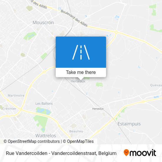 Rue Vandercoilden - Vandercoildenstraat plan
