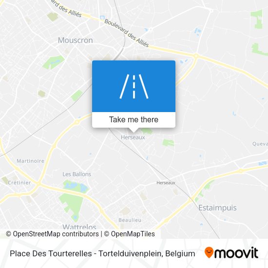 Place Des Tourterelles - Tortelduivenplein map