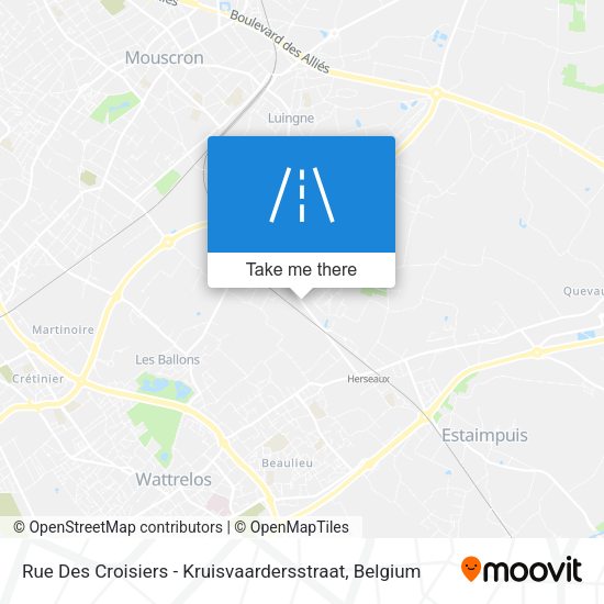 Rue Des Croisiers - Kruisvaardersstraat map