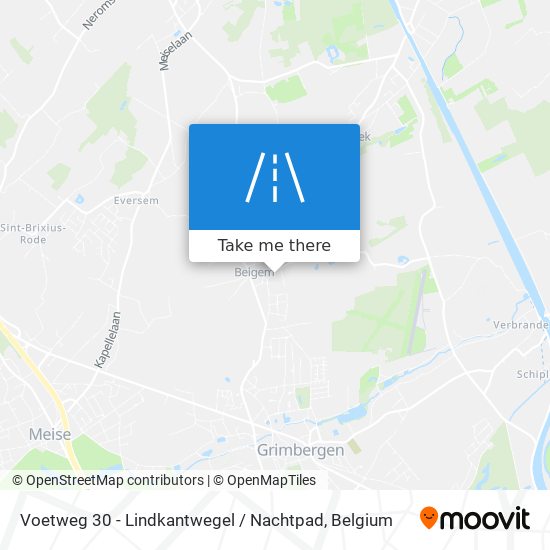 Voetweg 30 - Lindkantwegel / Nachtpad map