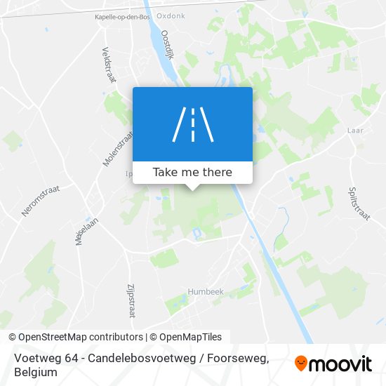 Voetweg 64 - Candelebosvoetweg / Foorseweg map