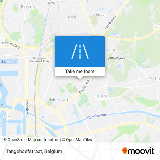 Tangehoefstraat map