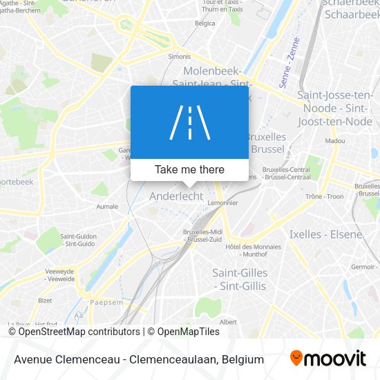 Avenue Clemenceau - Clemenceaulaan map