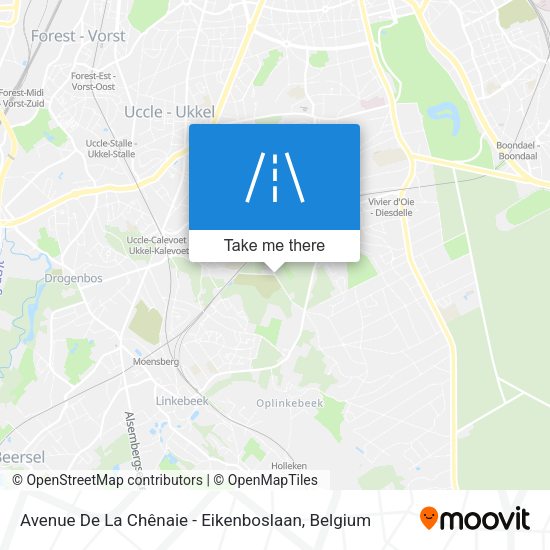 Avenue De La Chênaie - Eikenboslaan map