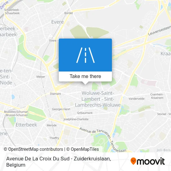 Avenue De La Croix Du Sud - Zuiderkruislaan map