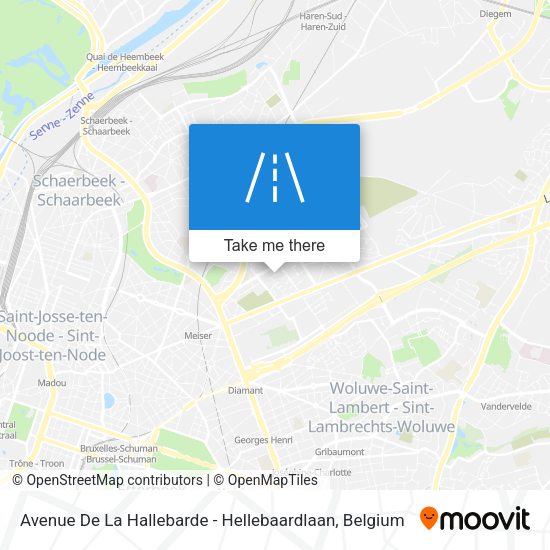 Avenue De La Hallebarde - Hellebaardlaan map