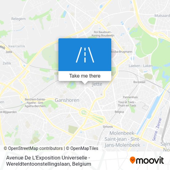 Avenue De L'Exposition Universelle - Wereldtentoonstellingslaan map