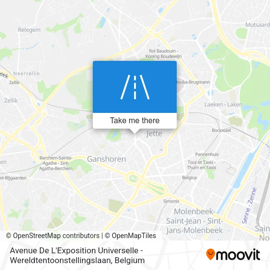 Avenue De L'Exposition Universelle - Wereldtentoonstellingslaan map