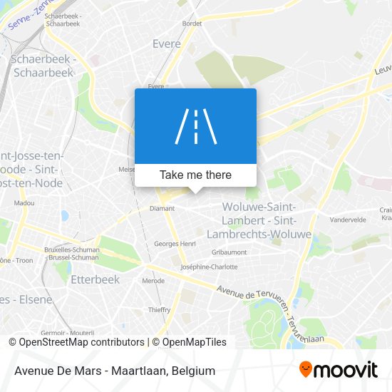 Avenue De Mars - Maartlaan map