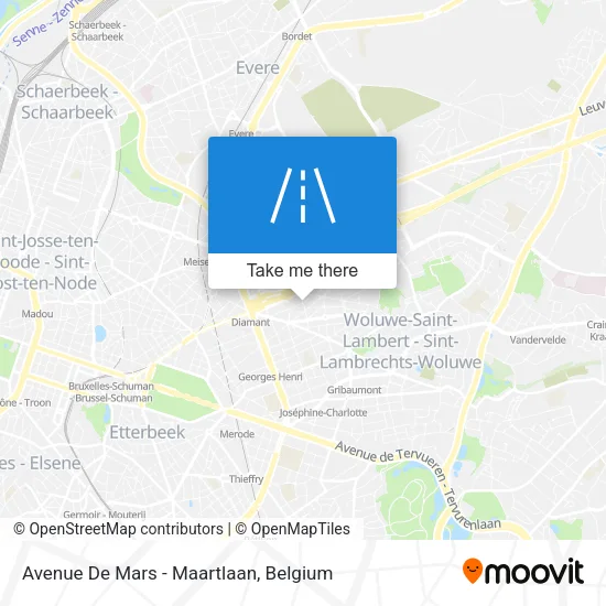 Avenue De Mars - Maartlaan map