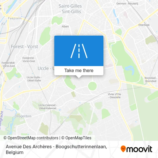 Avenue Des Archères - Boogschutterinnenlaan map