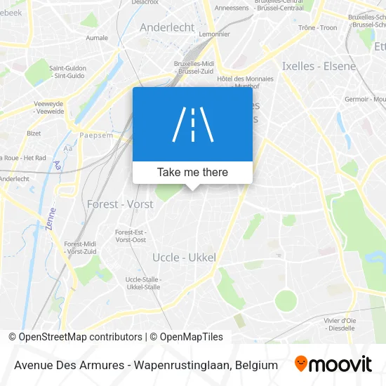 Avenue Des Armures - Wapenrustinglaan map