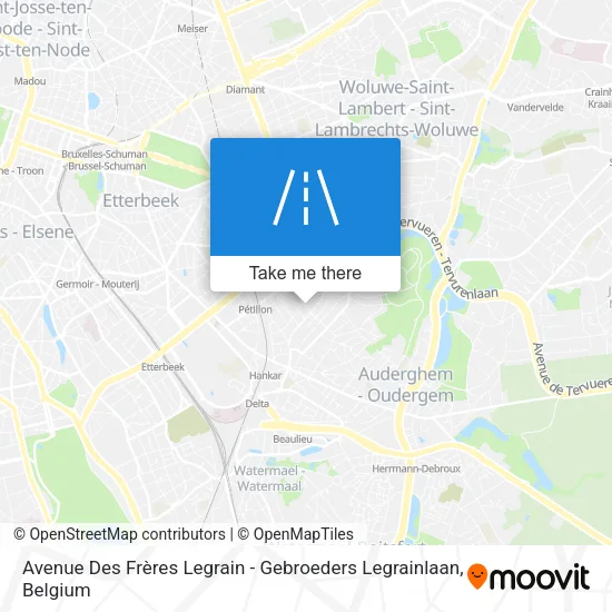 Avenue Des Frères Legrain - Gebroeders Legrainlaan map