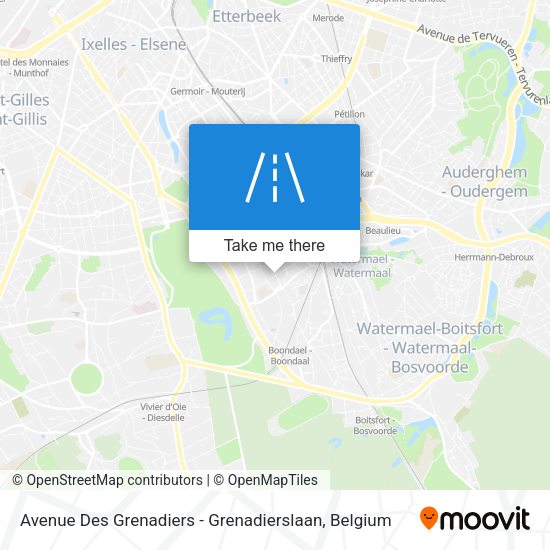 Avenue Des Grenadiers - Grenadierslaan map