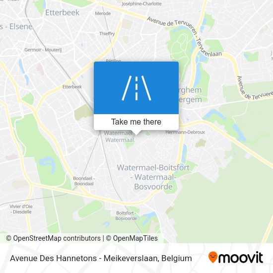 Avenue Des Hannetons - Meikeverslaan map