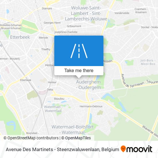 Avenue Des Martinets - Steenzwaluwenlaan map