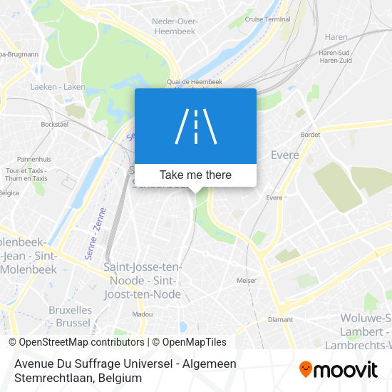 Avenue Du Suffrage Universel - Algemeen Stemrechtlaan map